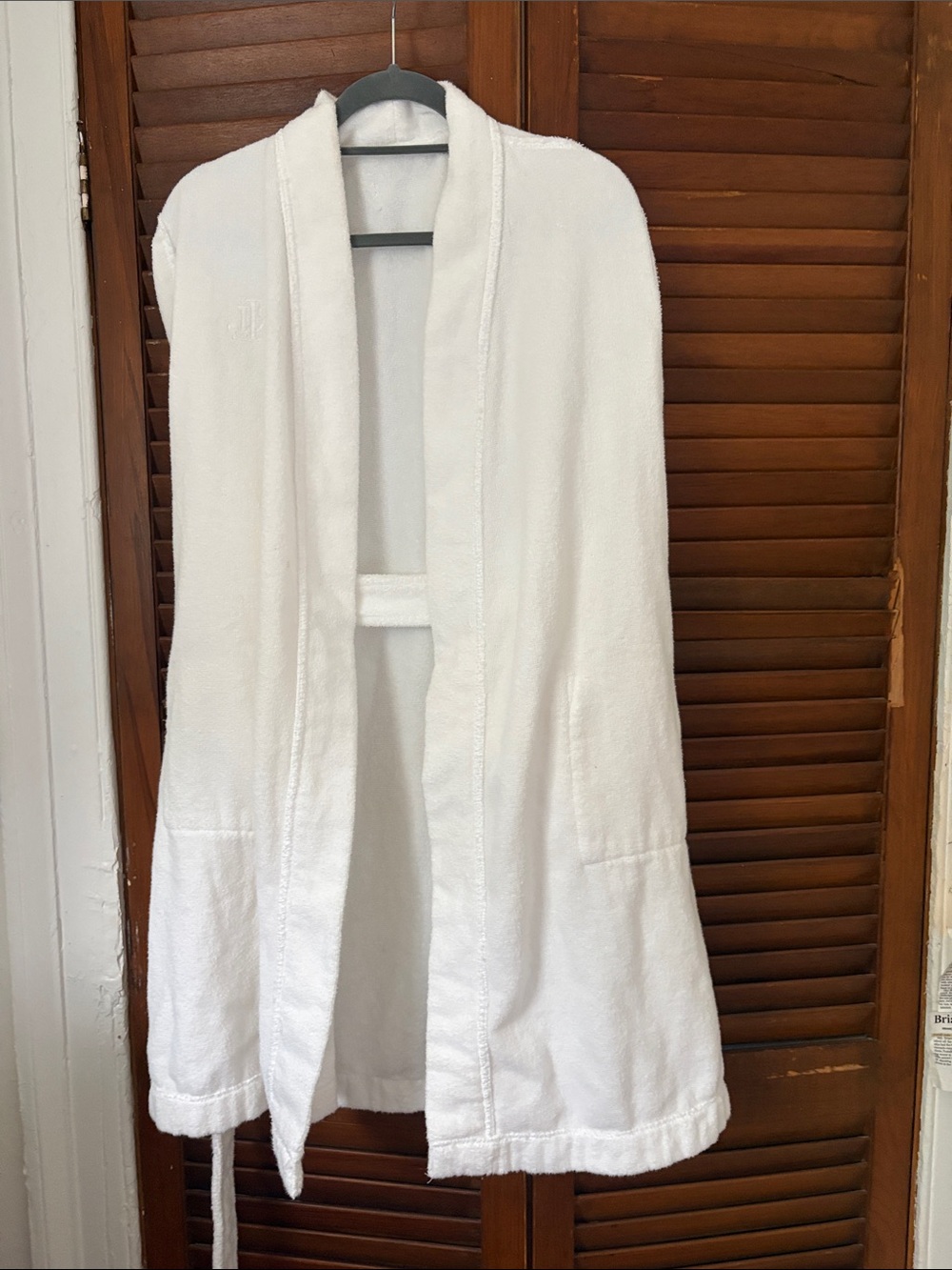 Ralph Lauren White Terry Bathrobe with Belt - Picture 6 of 10